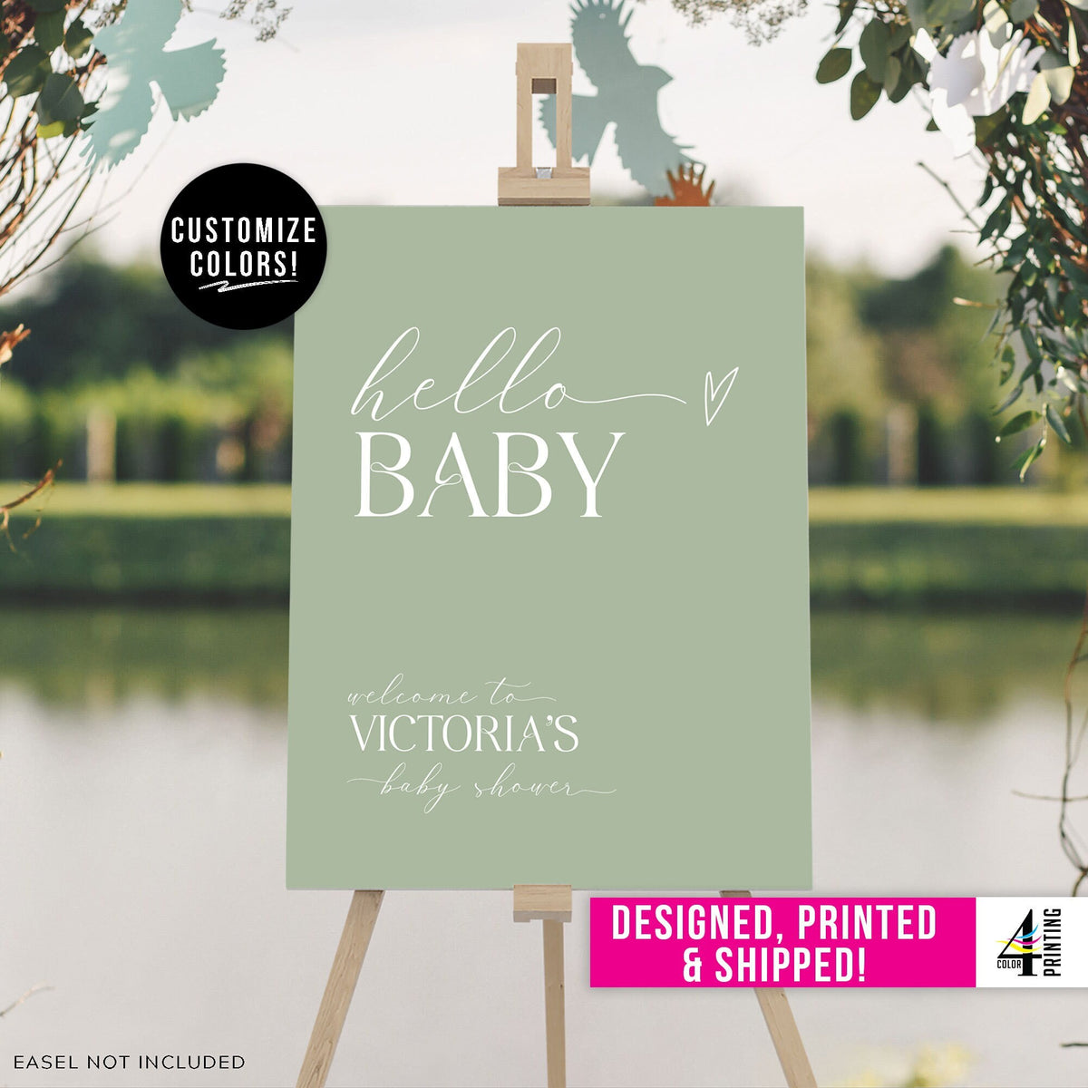 "Hello Baby" Baby Shower Welcome Sign