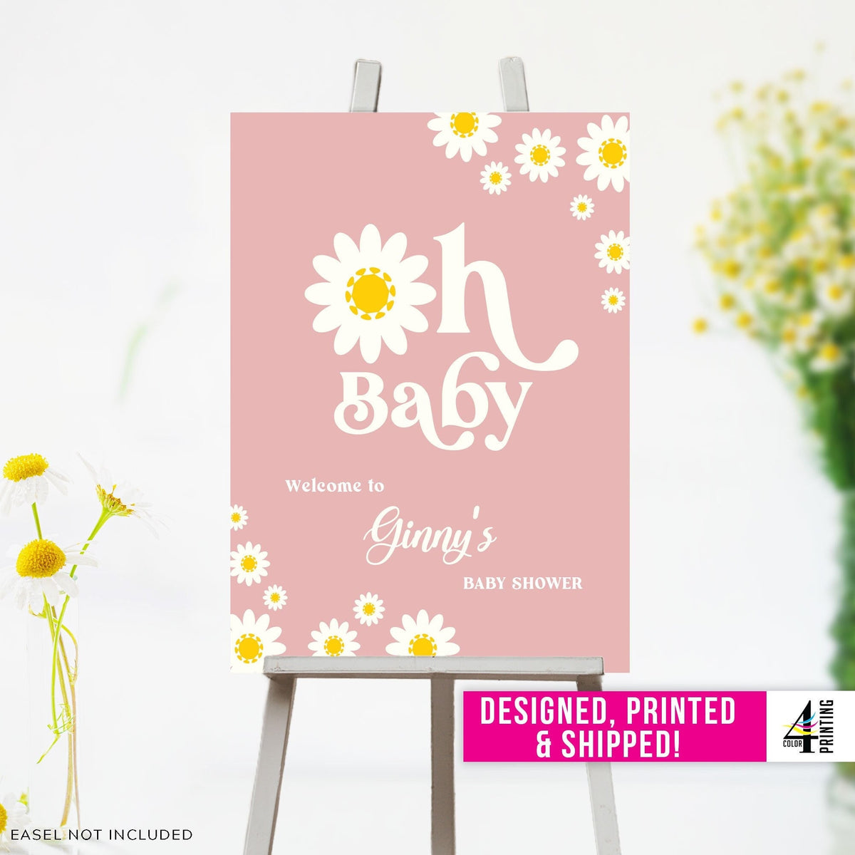 &quot;Oh Baby&quot; Baby Shower Welcome Sign