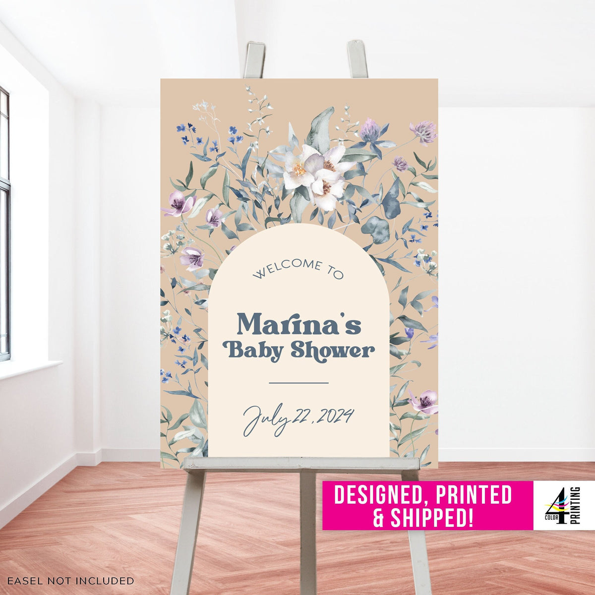 Wildflower Baby Shower Welcome Sign