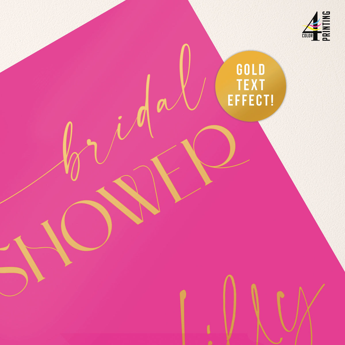 Color Option w/ Gold Effect Bridal Shower Sign