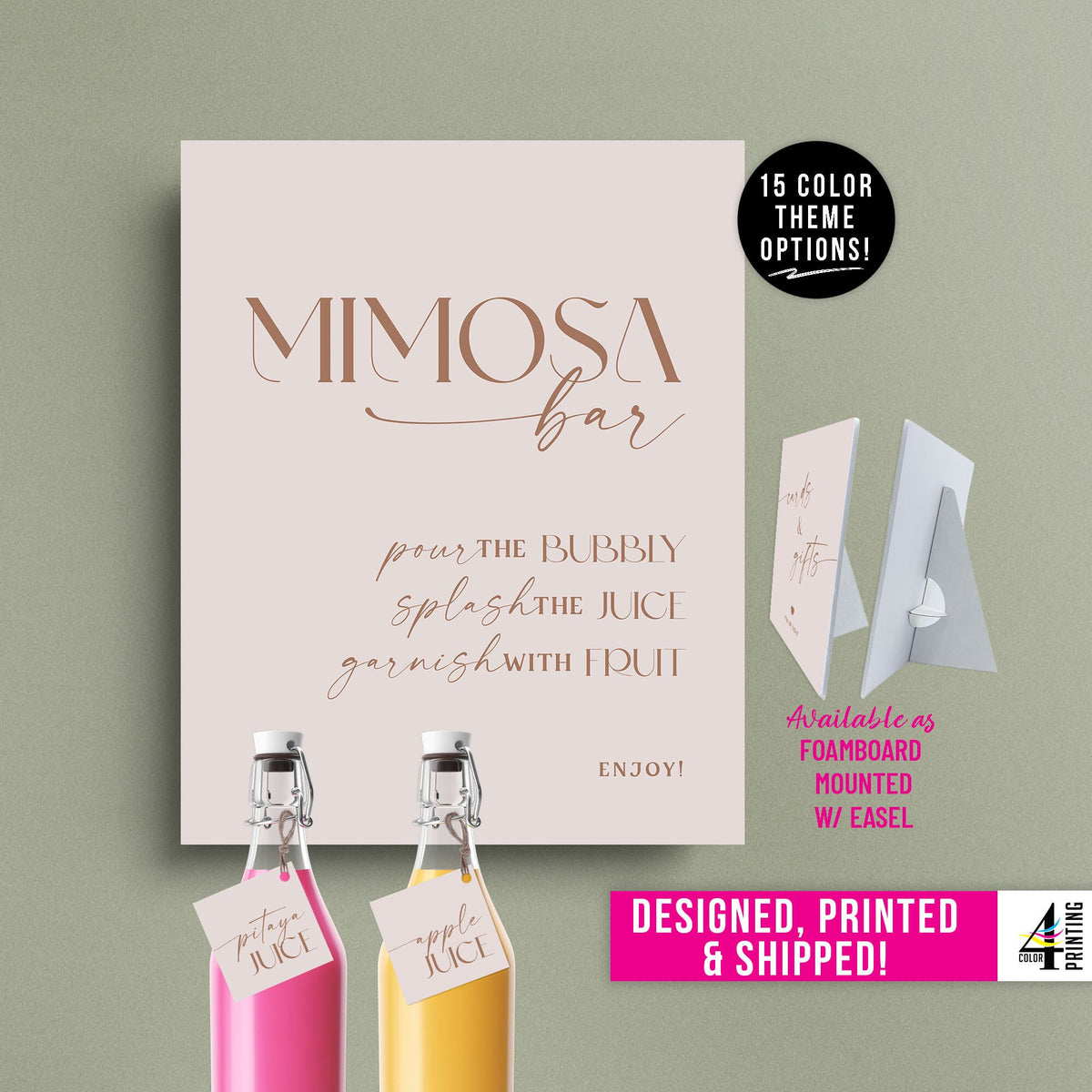 &quot;Mimosa Bar&quot; Bridal Shower Table Sign