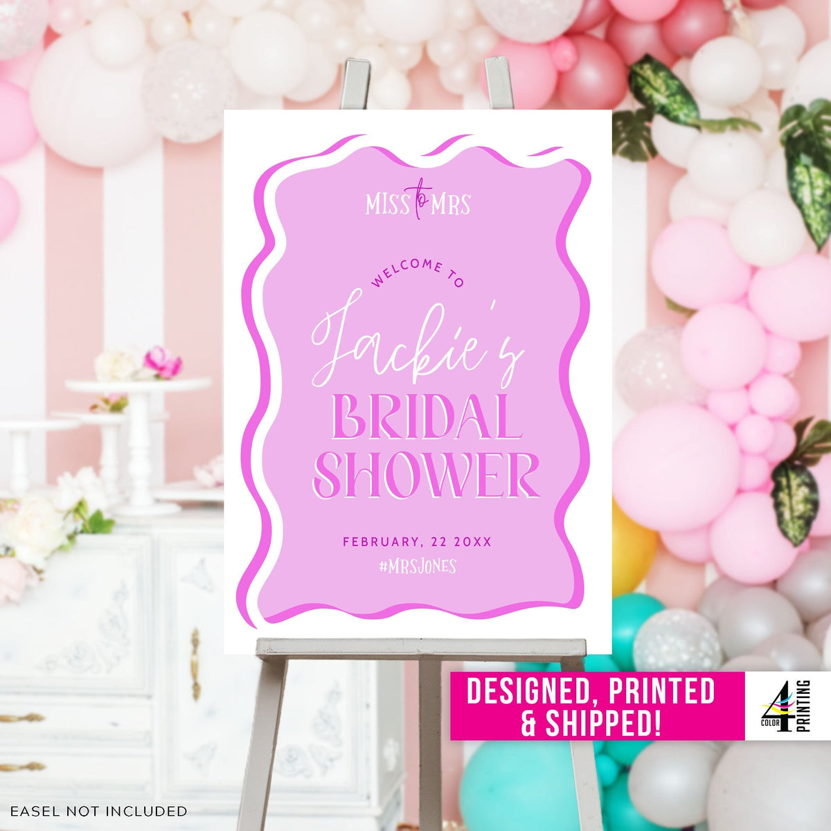 Retro Bridal Shower Welcome Sign