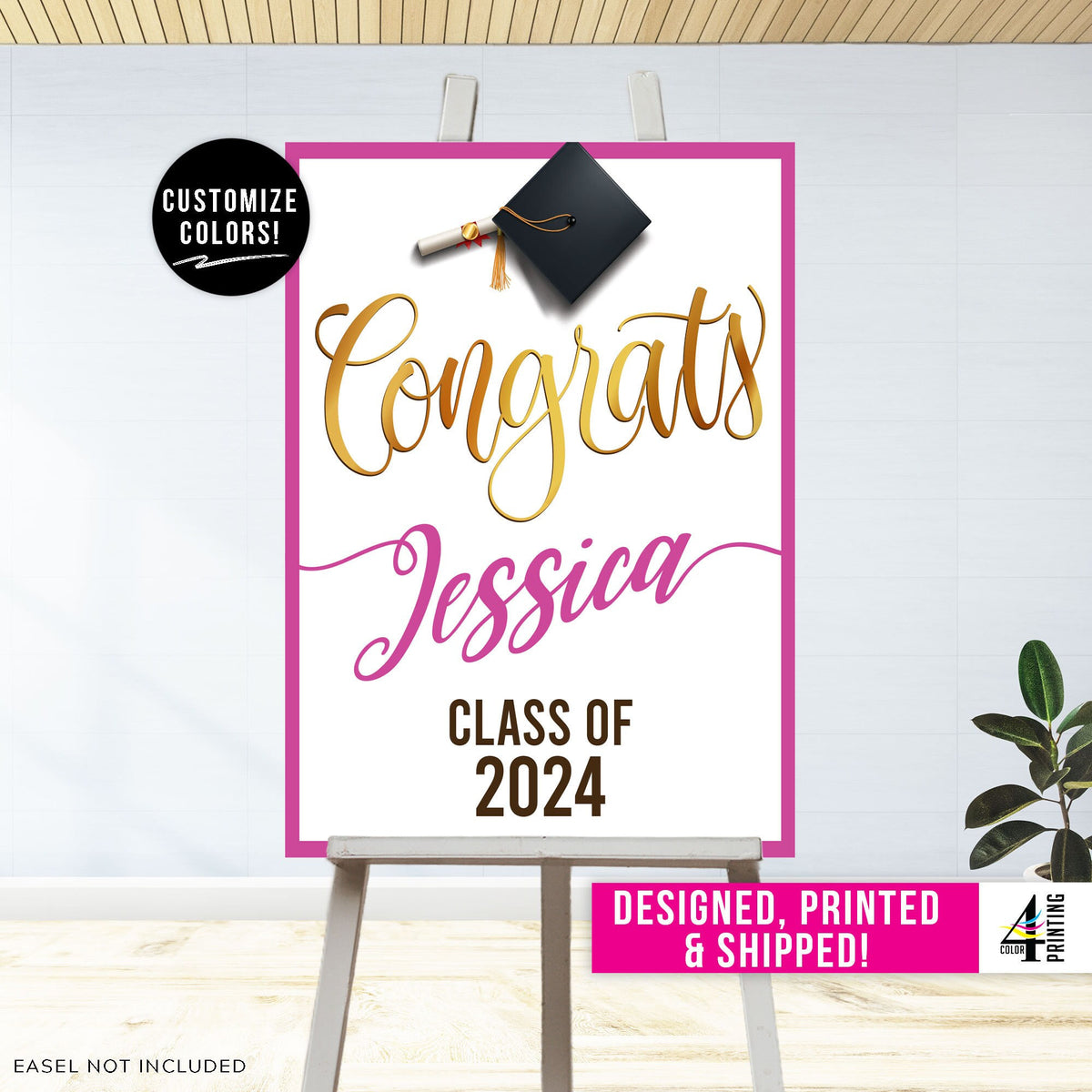 "Congrats!" Graduation Party Sign