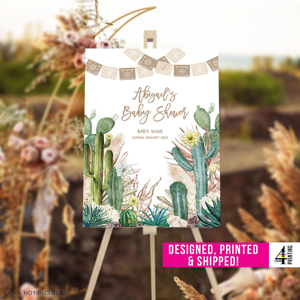 Cactus Baby Shower Welcome Sign