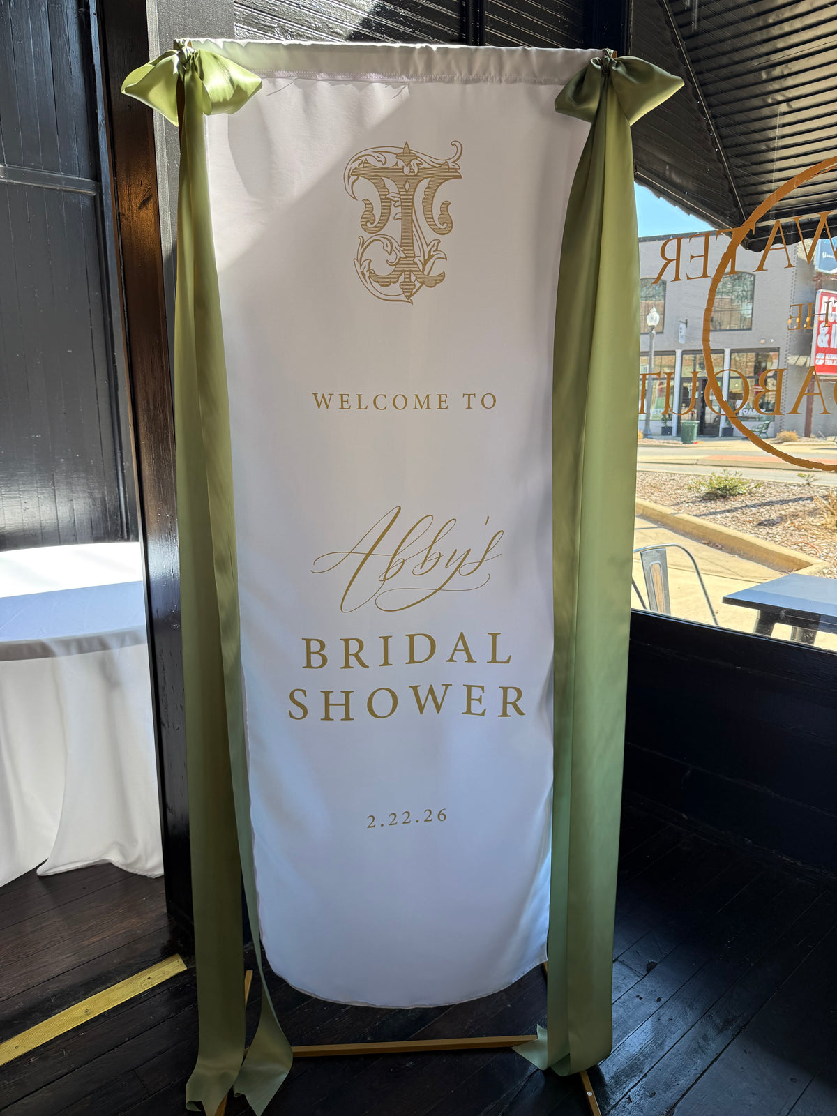Fabric Welcome Sign with Stand Option