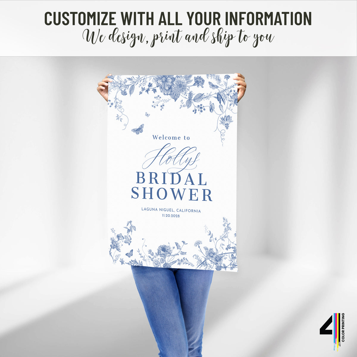 Something Blue Bridal Shower Welcome Sign