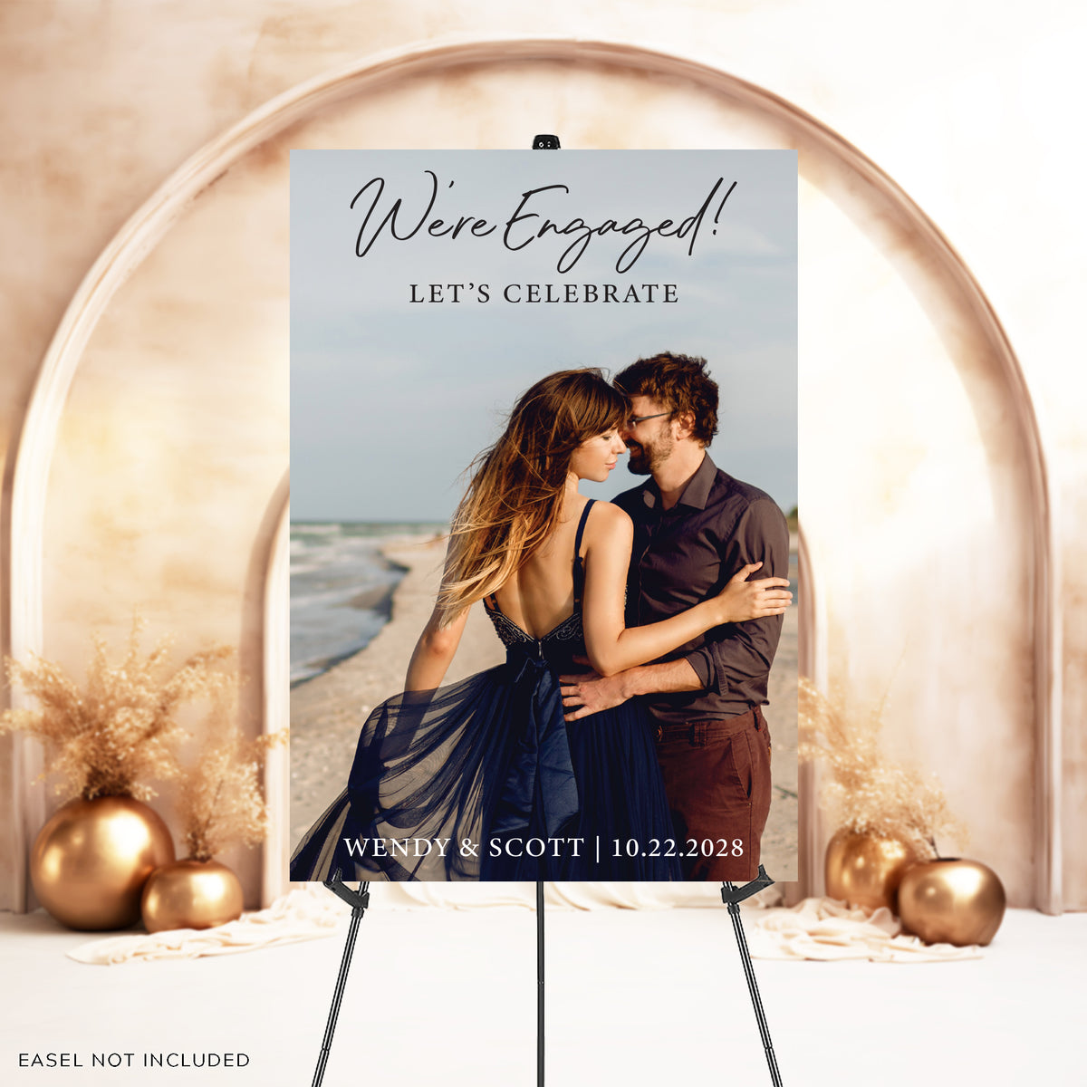 &quot;We&#39;re Engaged!  Let&#39;s Celebrate&quot; Engagement Party Photo Sign