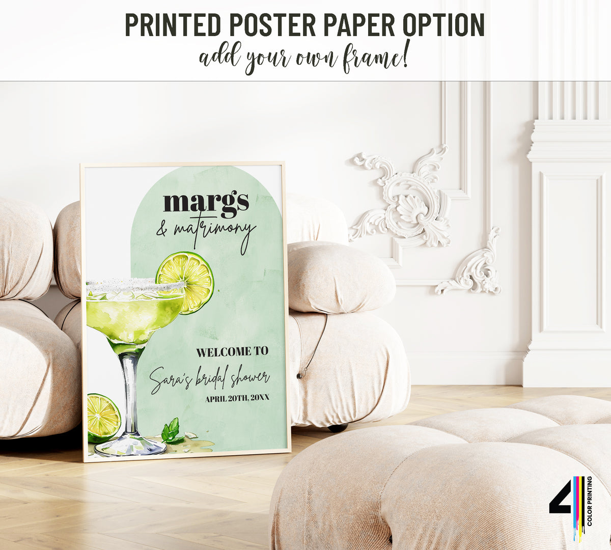Margs and Matrimony Bridal Shower Welcome Sign: Margarita Theme