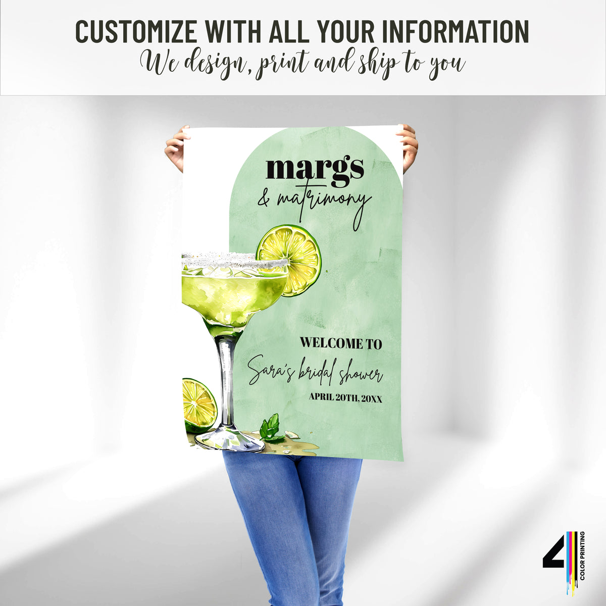 Margs and Matrimony Bridal Shower Welcome Sign: Margarita Theme