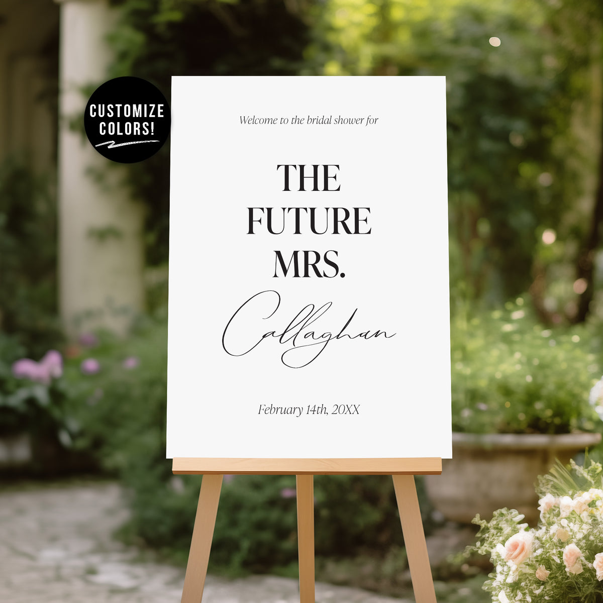 The Future Mrs. Bridal Shower Welcome Sign