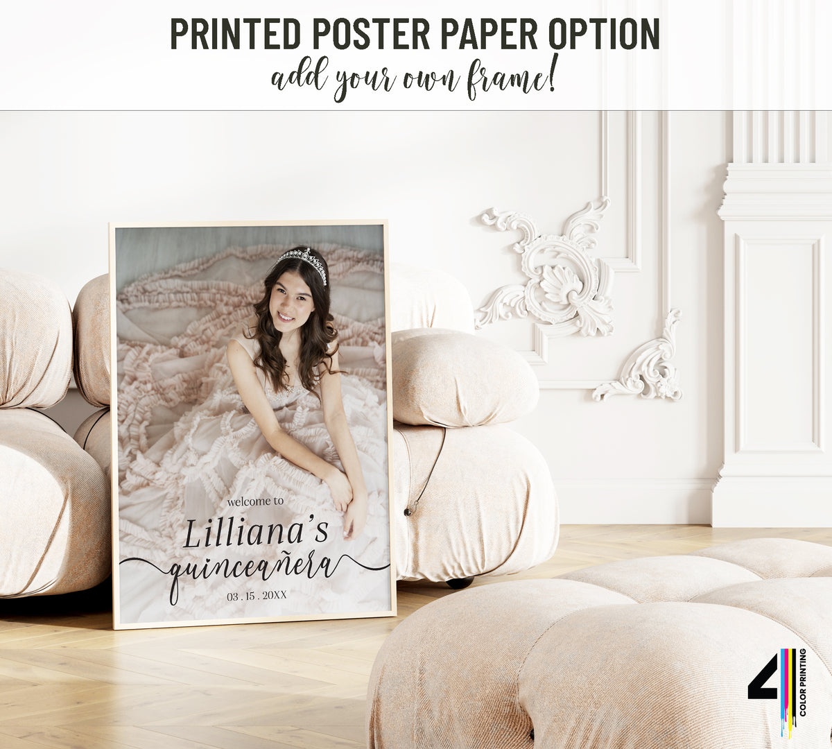 Quinceanera Welcome Sign with Photo