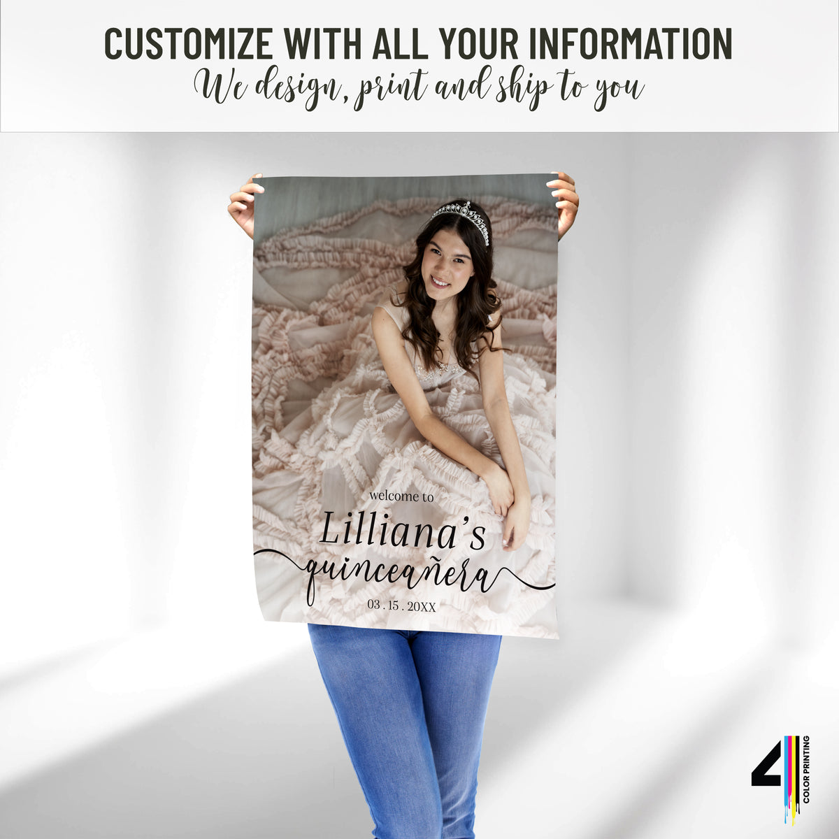 Quinceanera Welcome Sign with Photo
