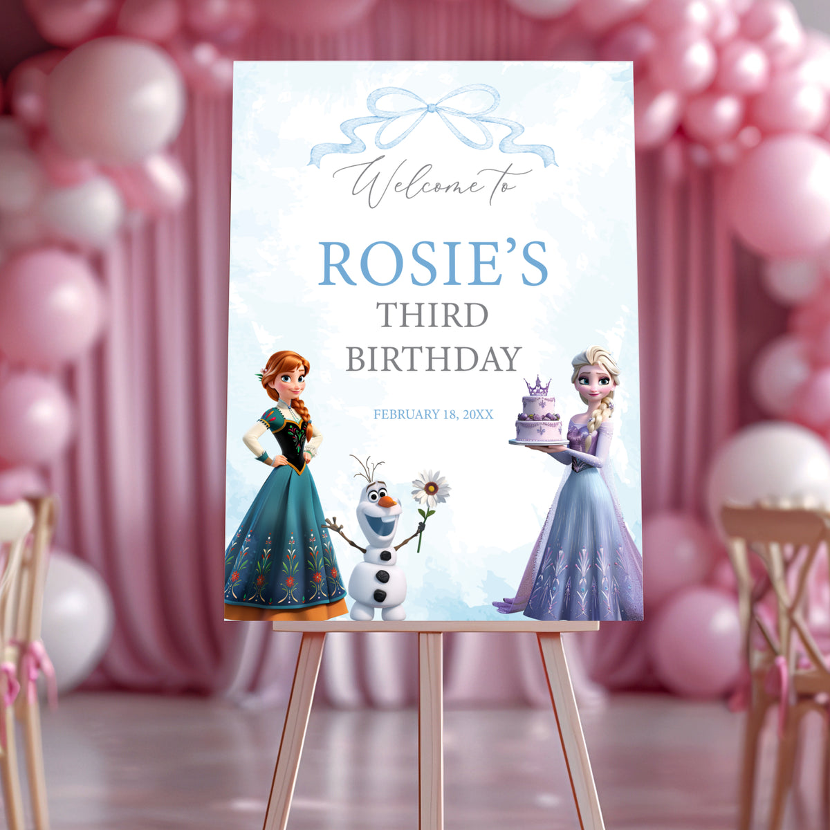 Frozen Birthday Party Welcome Sign