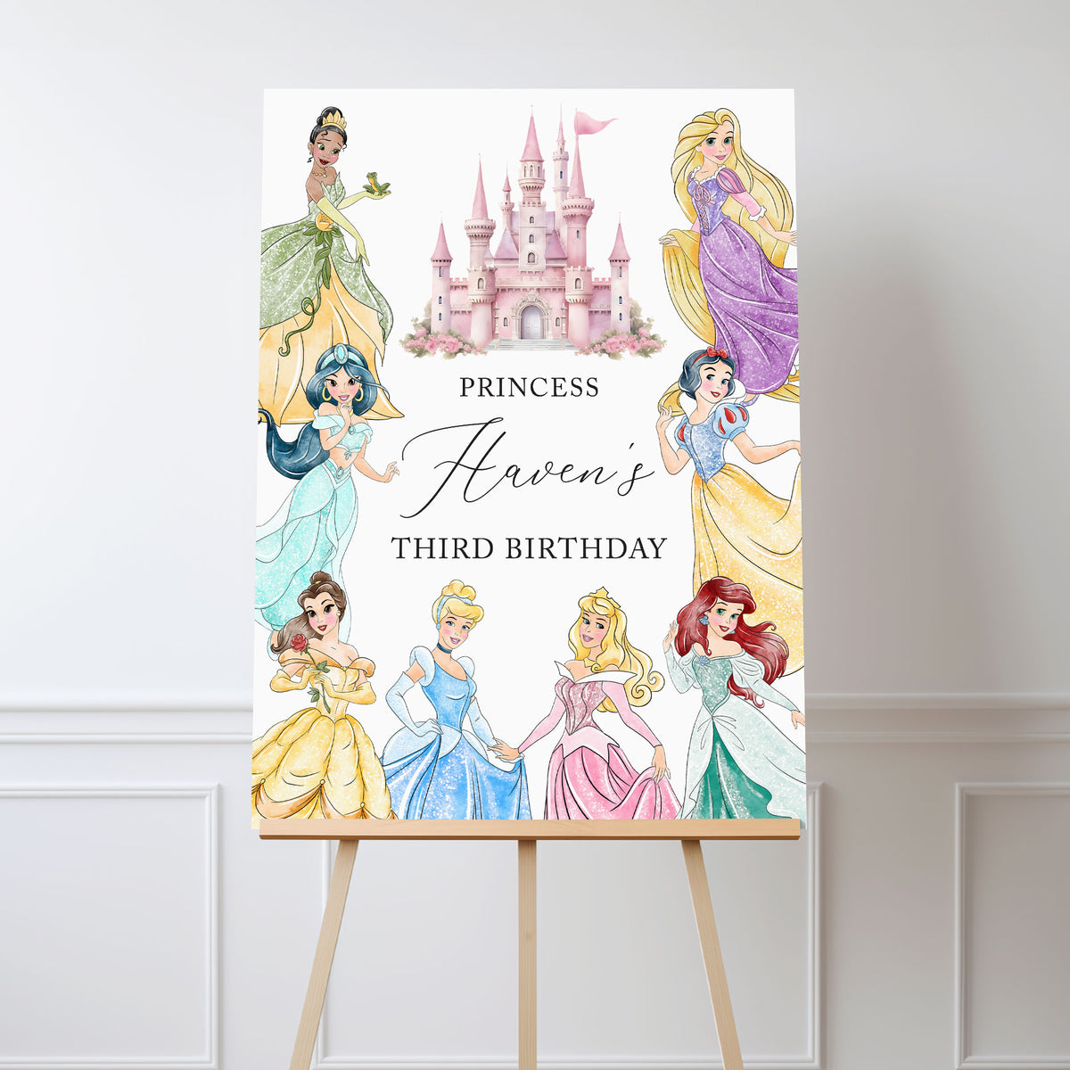 Princess Birthday Party Welcome Sign