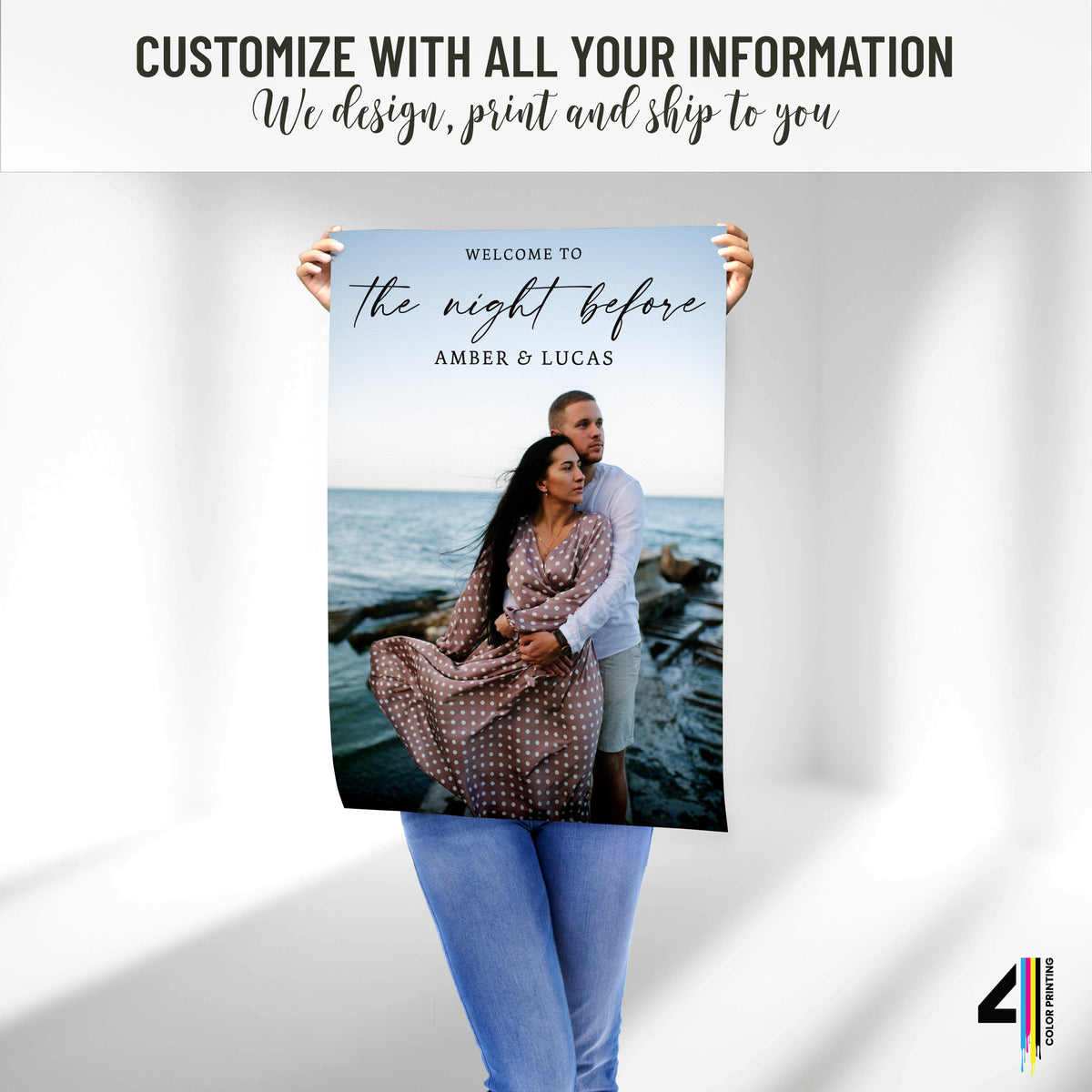 "The Night Before"  Wedding Rehearsal Welcome Sign