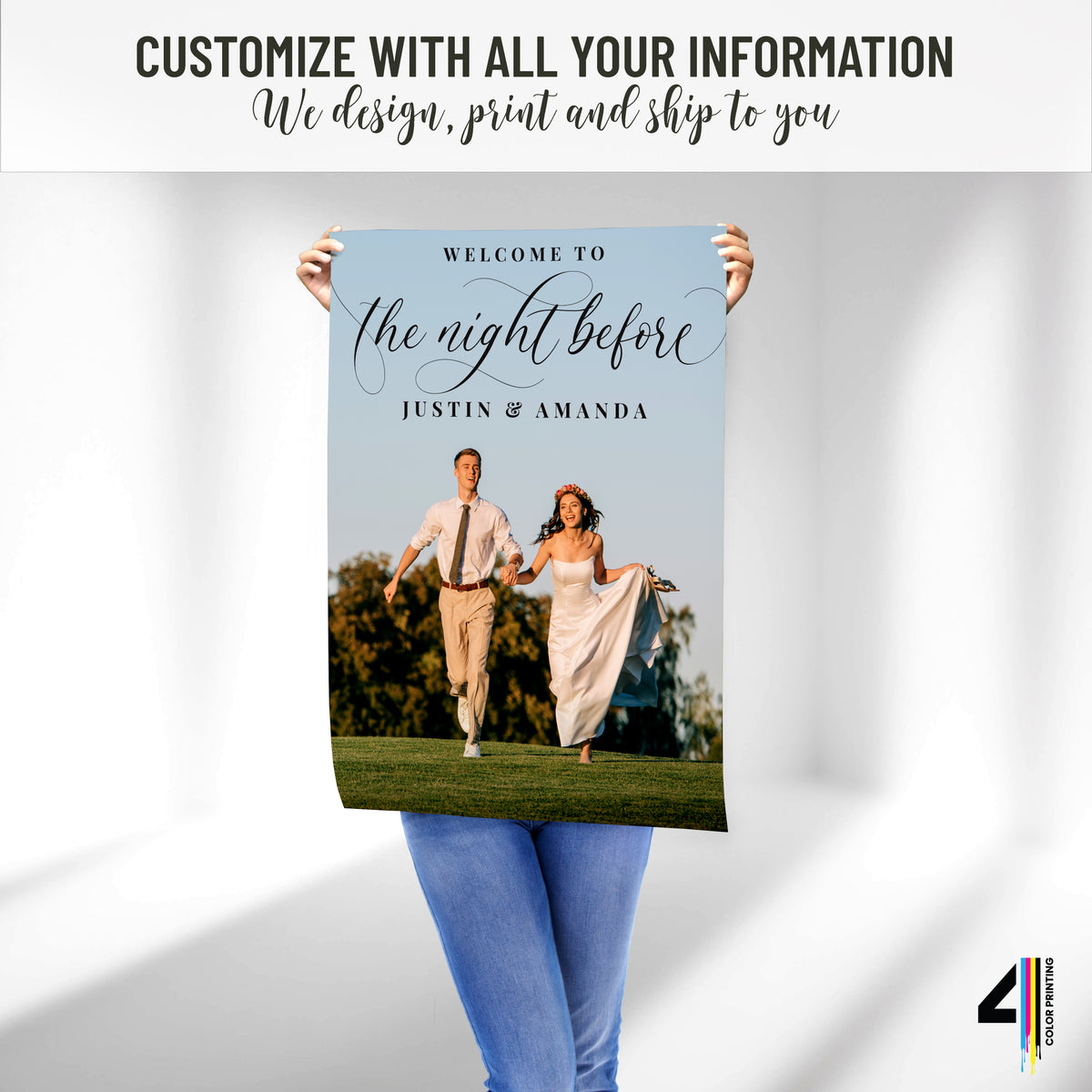 "Welcome to the Night Before" Rehearsal Dinner Welcome Photo Sign