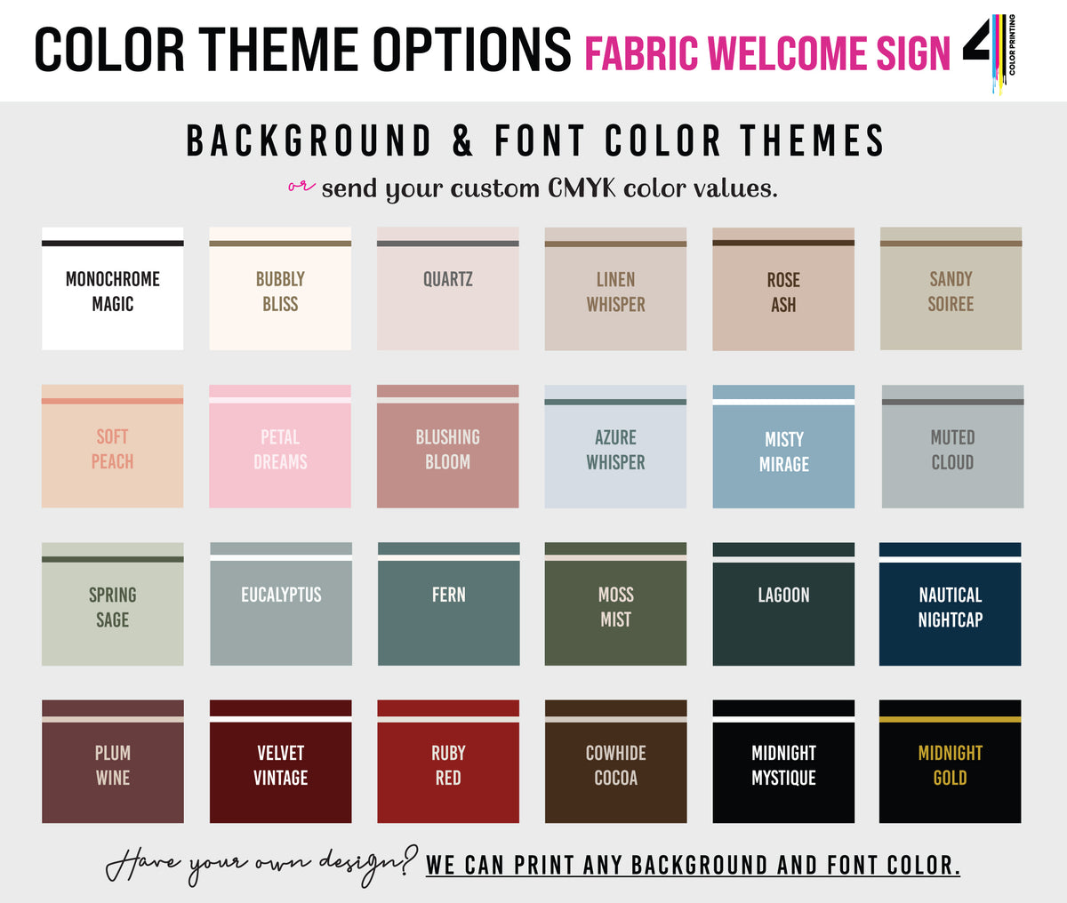 Fabric Welcome Sign with Stand Option