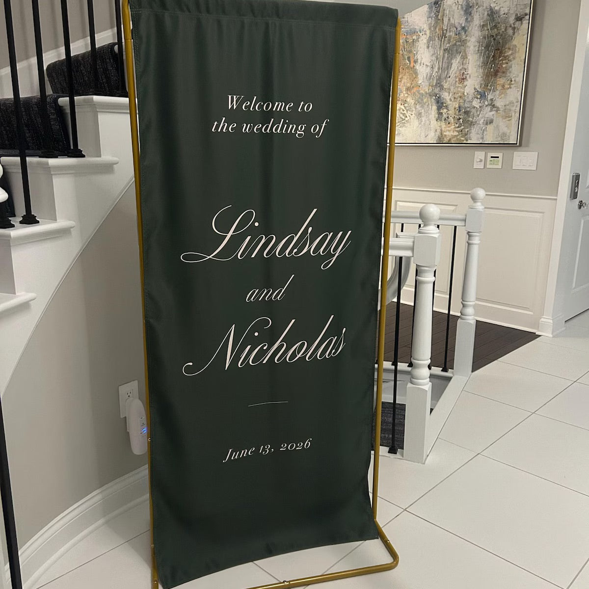 Fabric Welcome Sign with Stand Option