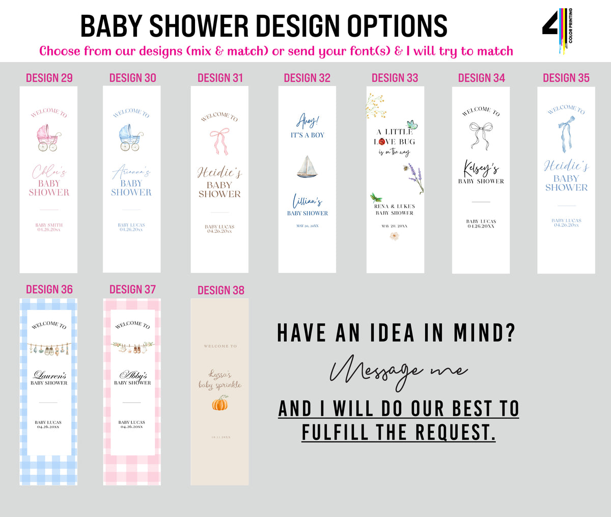 Fabric Welcome Sign with Stand Option