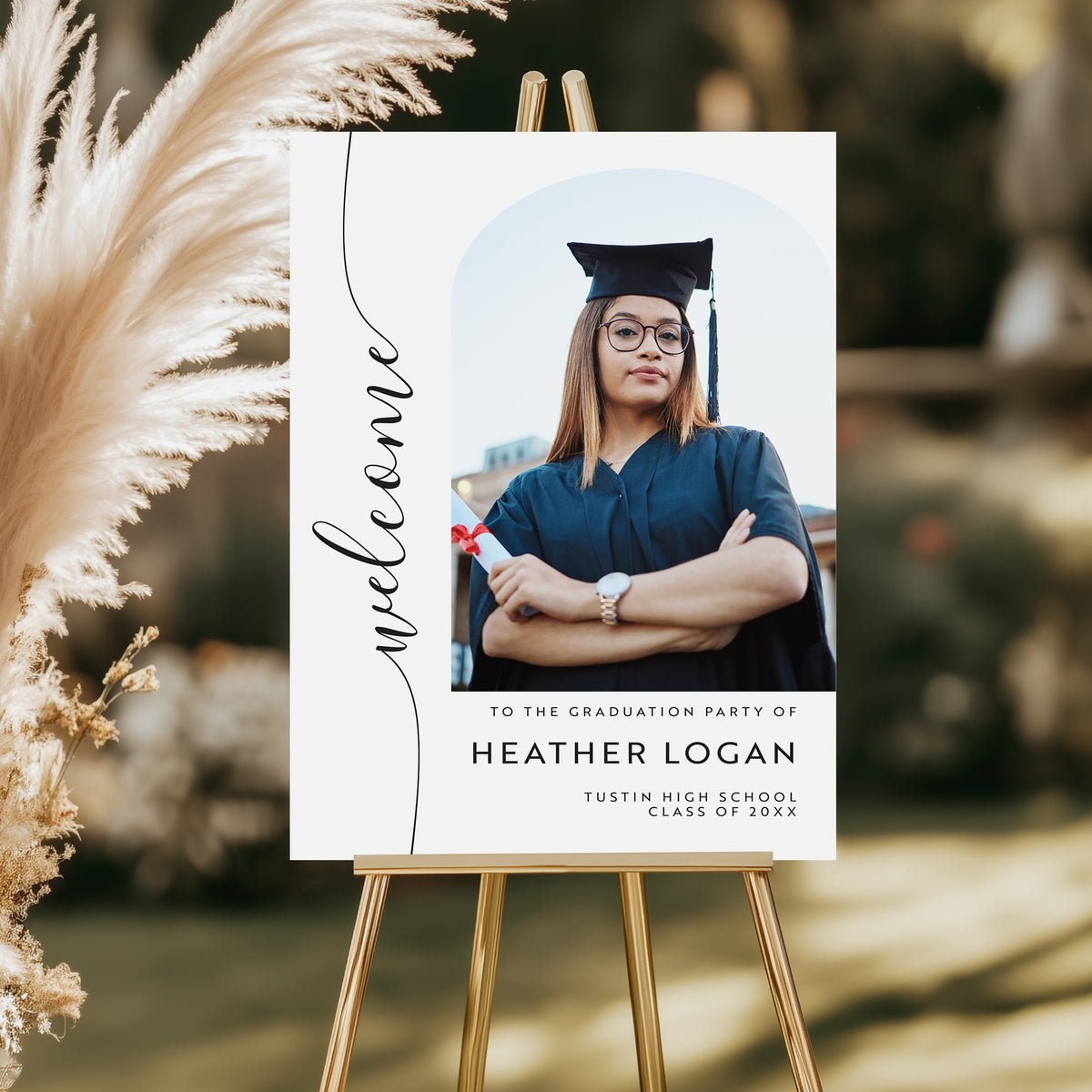 Graduation Party Welcome Sign with Photo