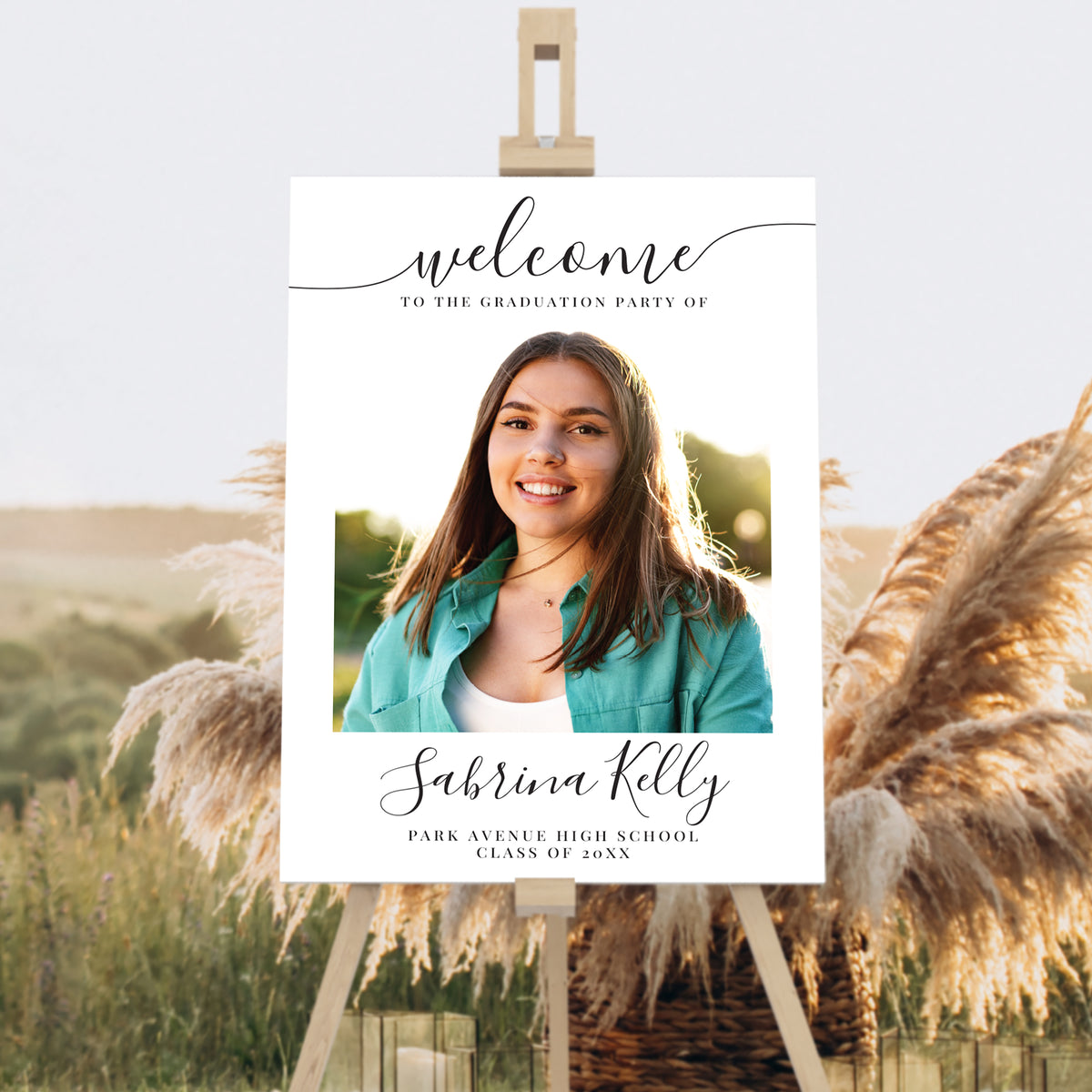 Graduation Party Welcome Sign with Photo