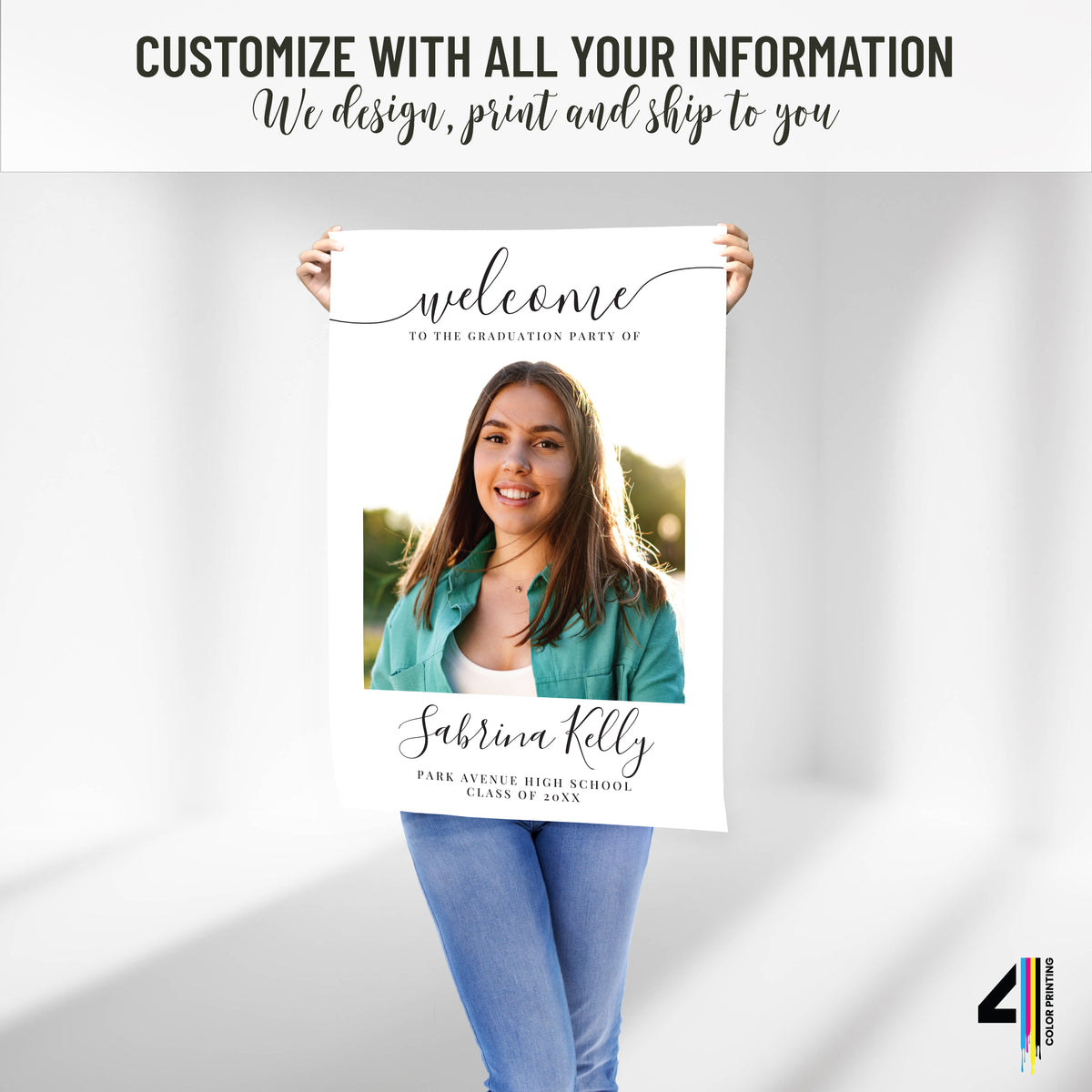 Graduation Party Welcome Sign with Photo