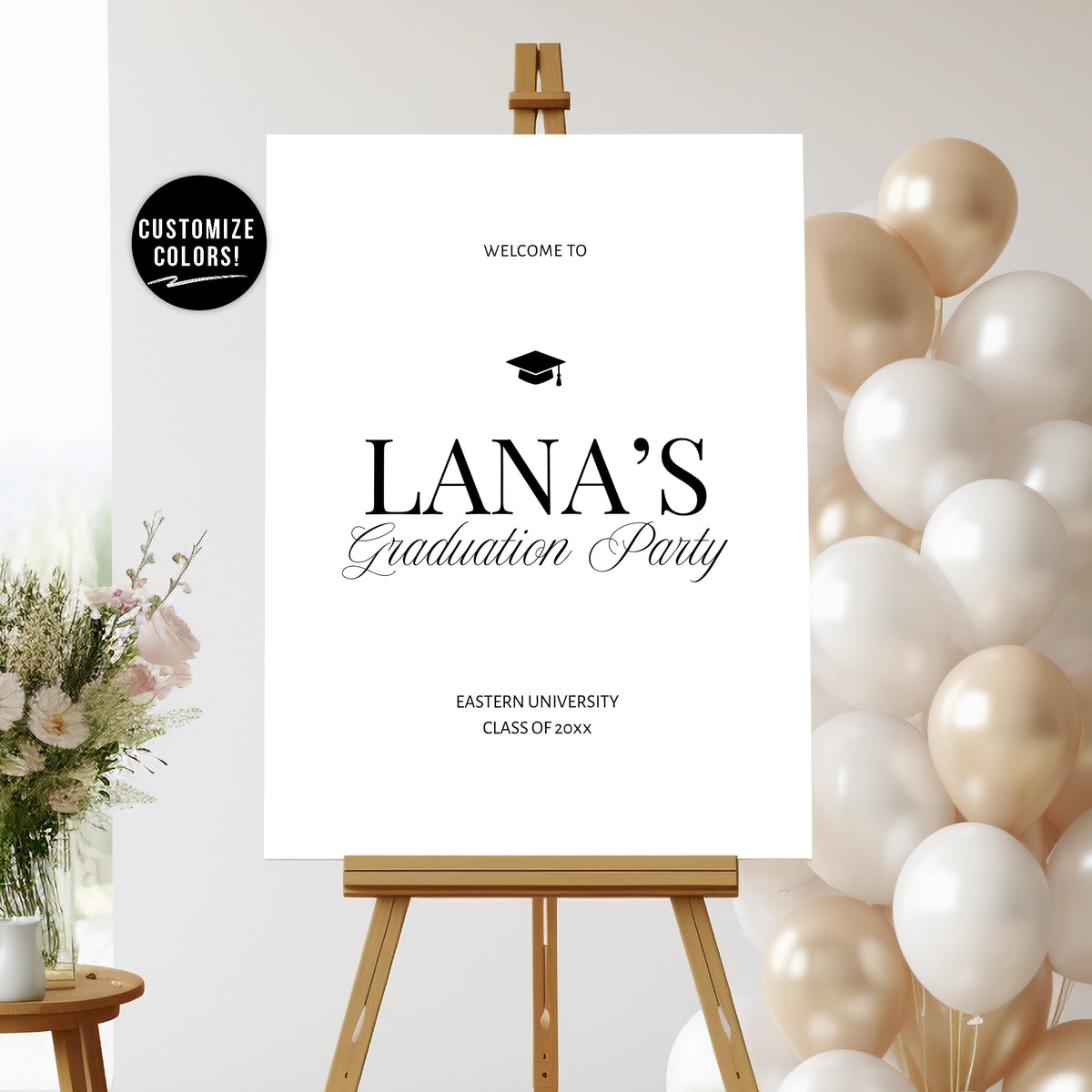 Classic Minimalistic Graduation Party Welcome Sign