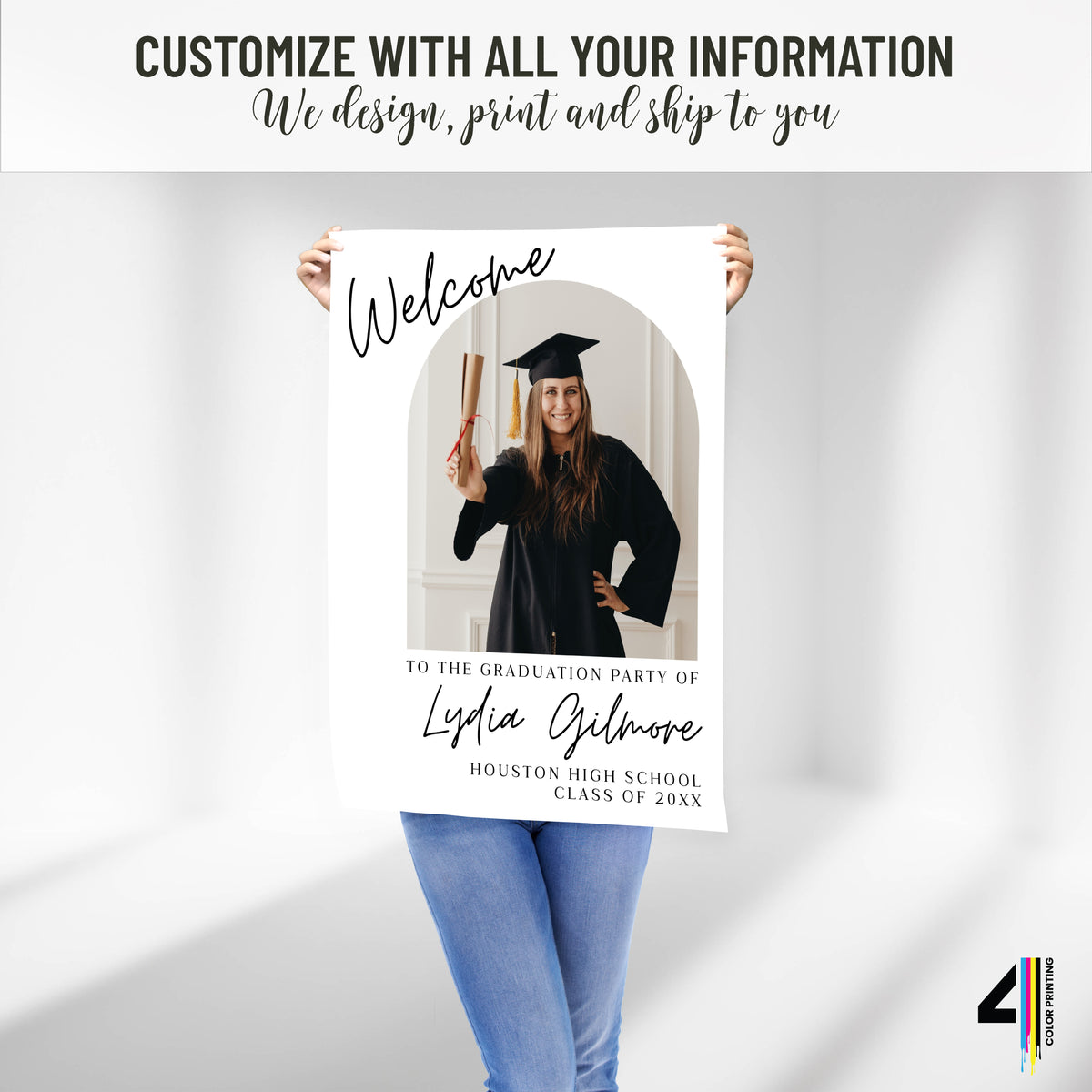 Graduation Party Welcome Sign with Photo