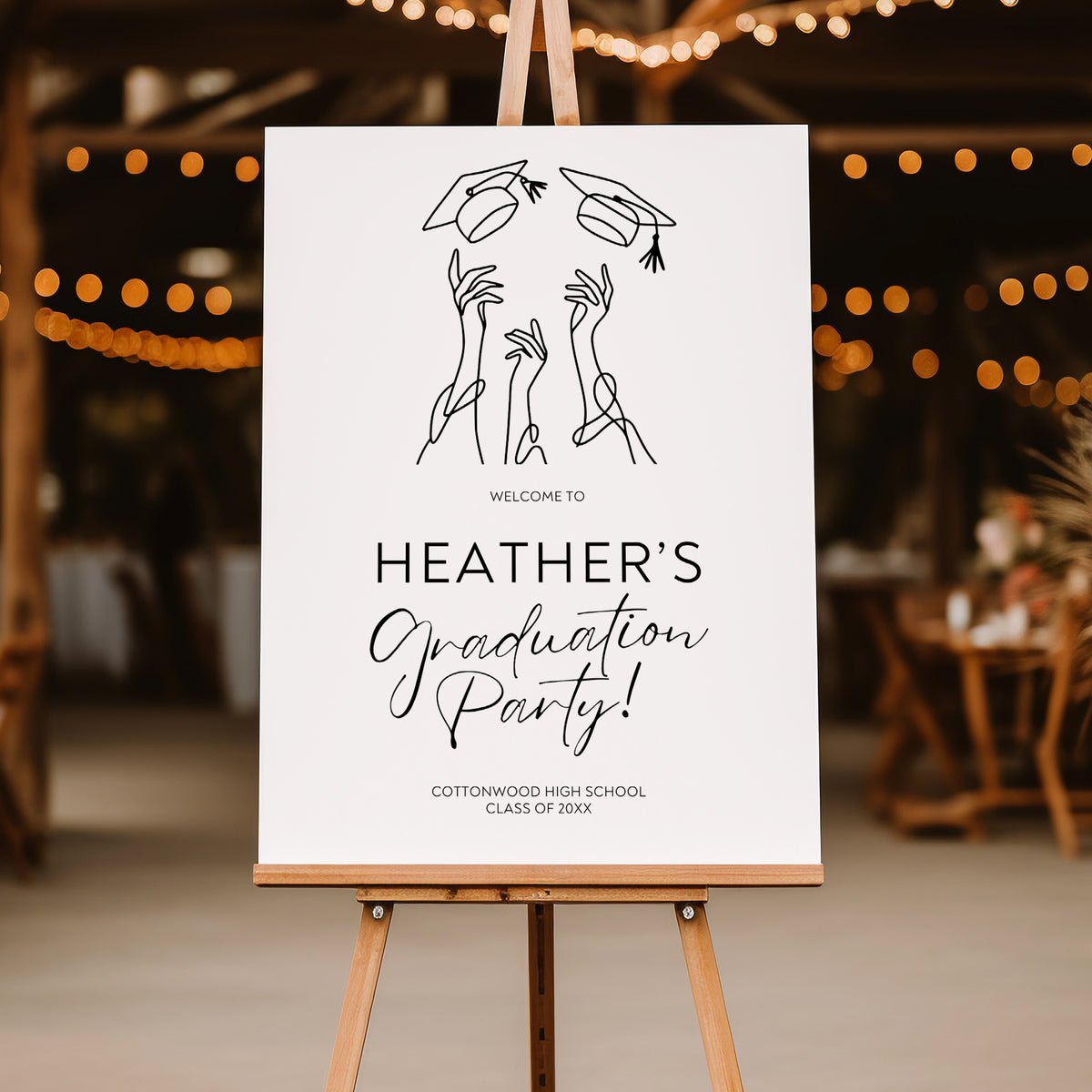 "Hats Off" Graduation Party Welcome Sign