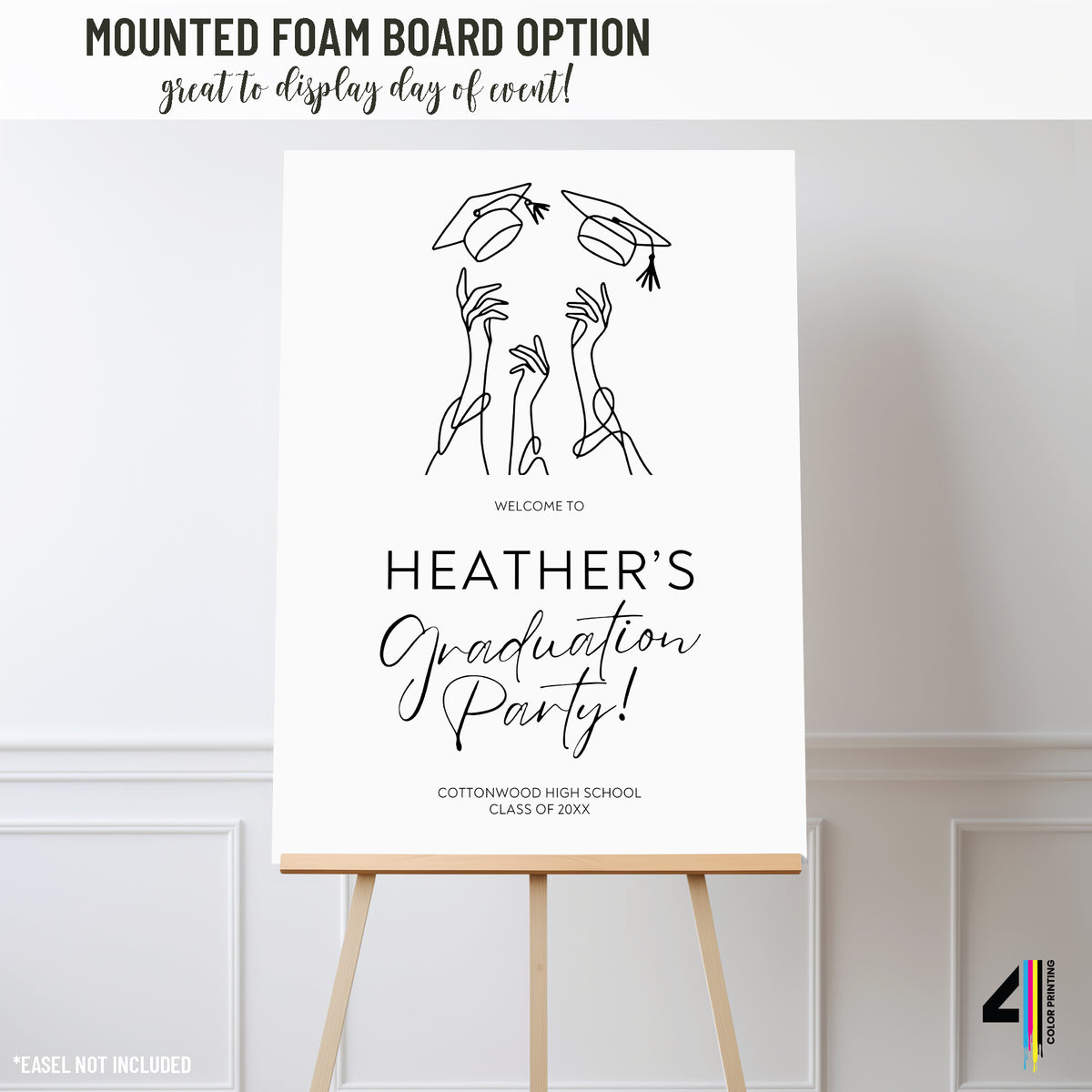 "Hats Off" Graduation Party Welcome Sign