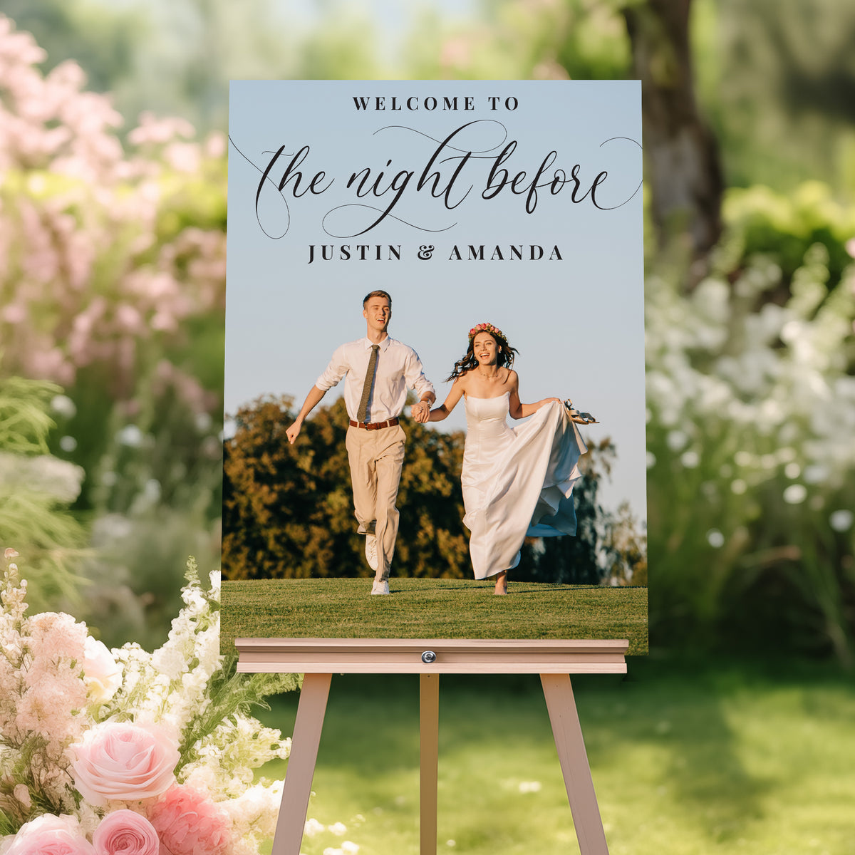 "Welcome to the Night Before" Rehearsal Dinner Welcome Photo Sign