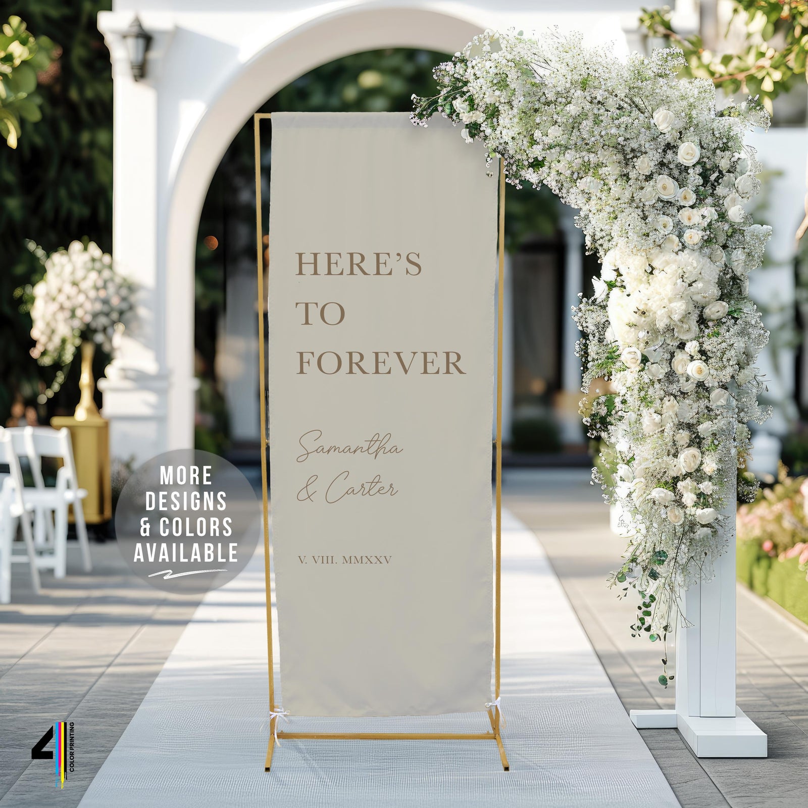 Fabric Welcome Sign with Stand