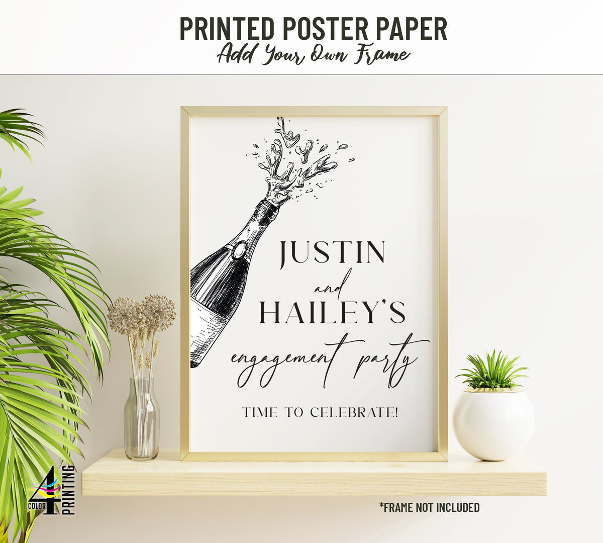 &quot;Pop the Champagne&quot; Engagement Party Welcome Sign