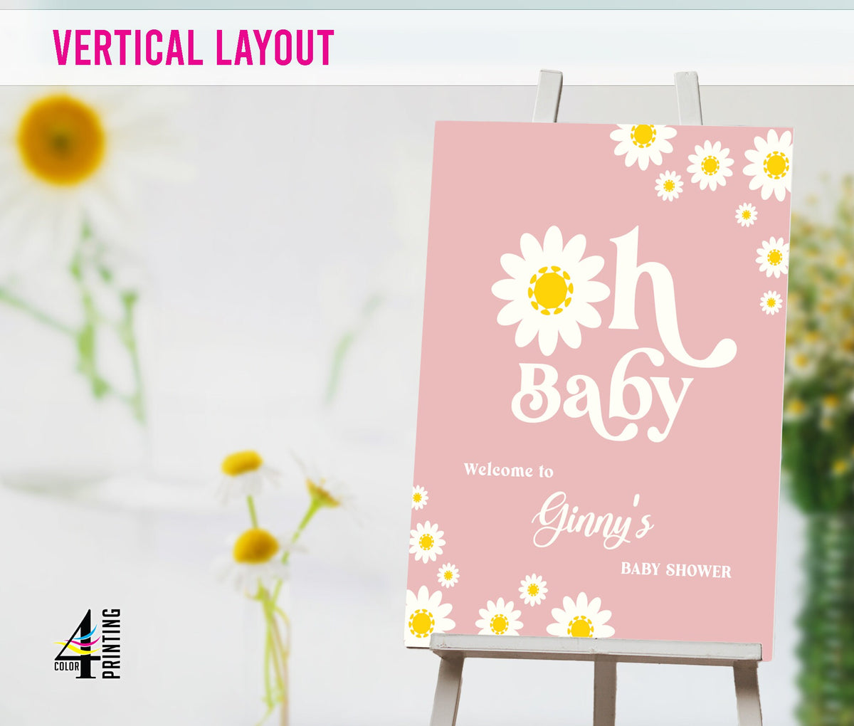 &quot;Oh Baby&quot; Baby Shower Welcome Sign