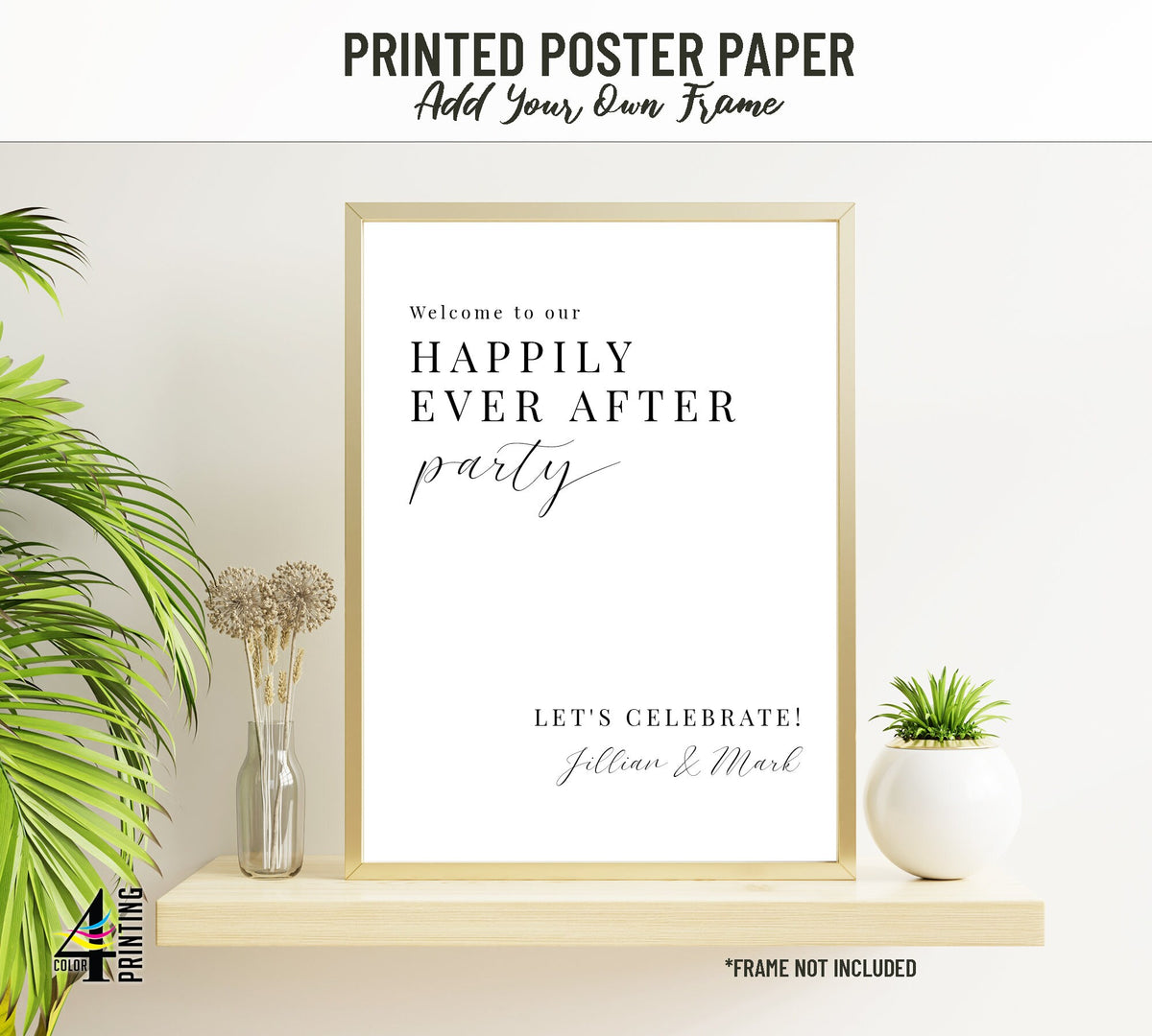 &quot;Happily Ever After Party&quot; Wedding Sign - Vertical