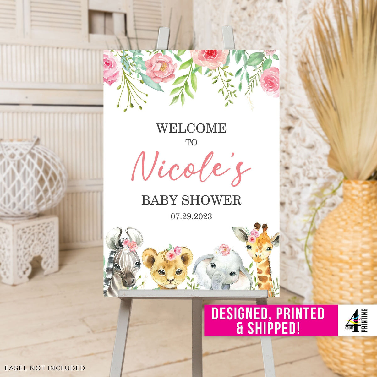 &quot;A Little Wild One&quot; Baby Shower Welcome Sign