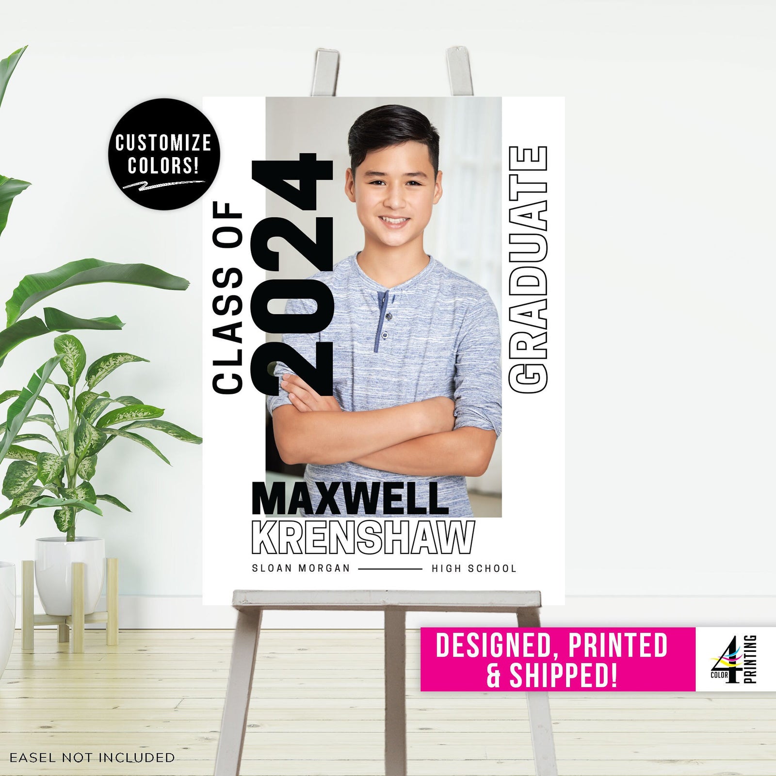 Custom Graduation Poster Board for easel. Printed and shipped directly to you.